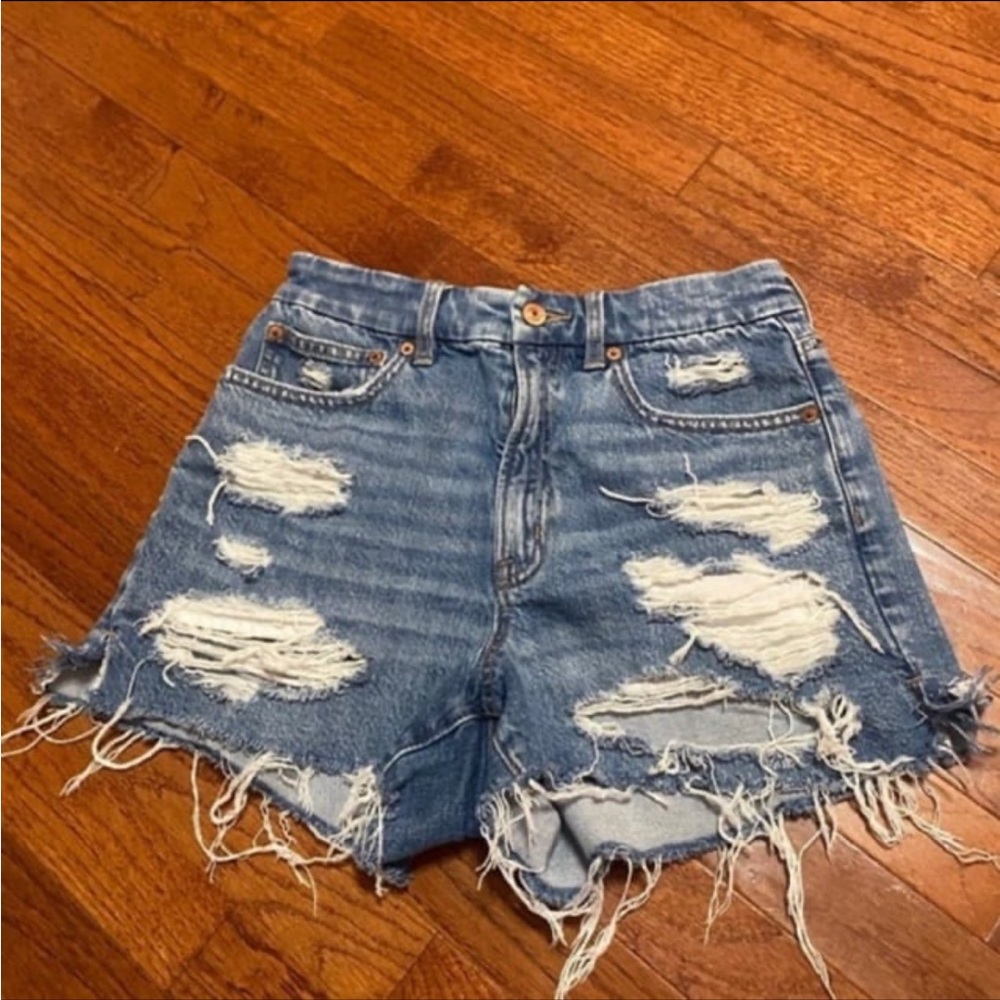American Eagle Outfitters Ripped Blue Jean Shorts